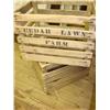 Image 1 : 2 wood crates, one is marked"Cedar Lawn Farm"