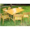 Image 1 : Art Deco dining table w/leaf & 6 chairs
