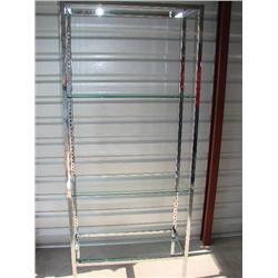 Chrome etagere w/4 glass shelves