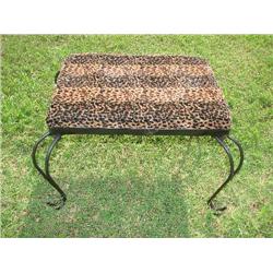 Leopard padded top foot stool