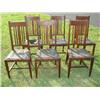 Image 1 : 6  matching solid oak chairs w/leather seats