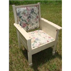 White painted chair with floral fabric