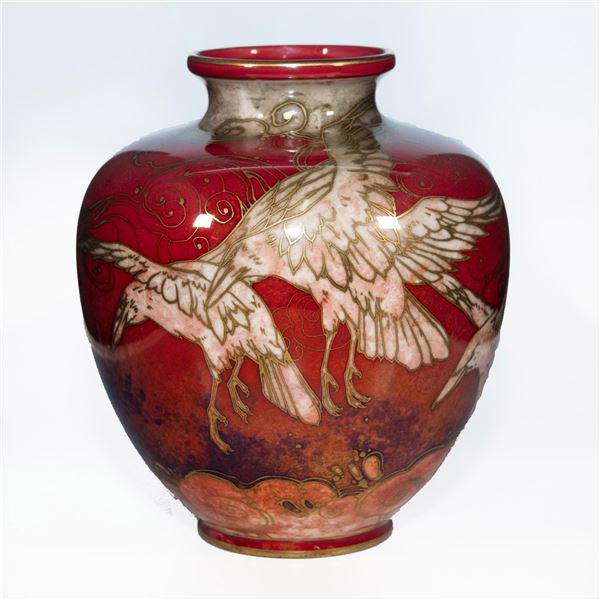 Royal Doulton Harry Nixon Flambe Raven Vase