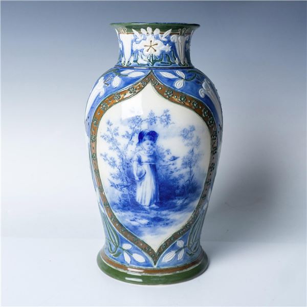 Doulton Burslem Vase, Aesthetic Children, Signed Charles Collis