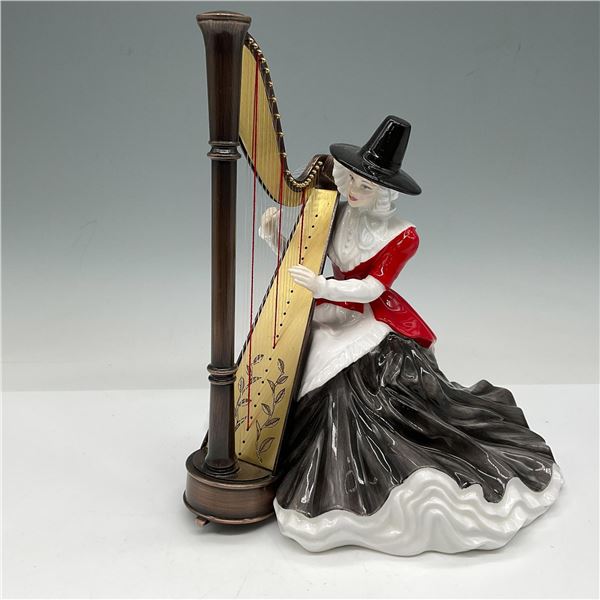 Royal Doulton Bone China Figurine, Welsh Lady Harpist HN4968