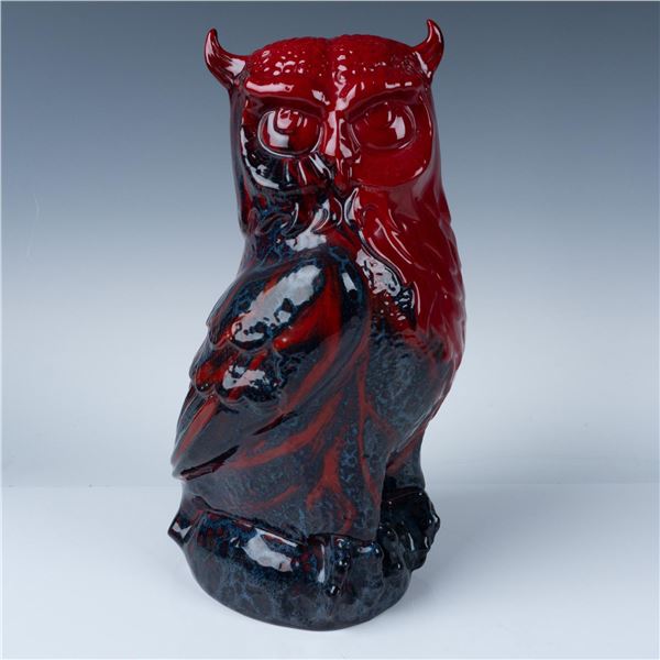 Royal Doulton Flambe Horned Owl Figurine, Signed