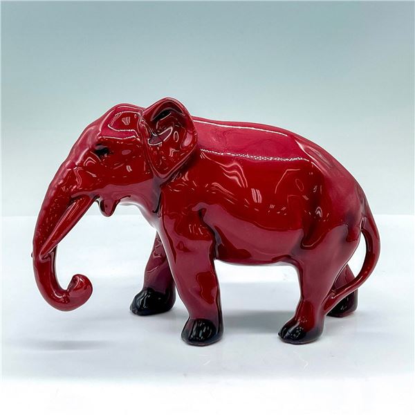 Royal Doulton Flambe Figure, Elephant Trunk Down Curled