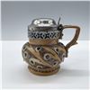 Image 1 : R. W. Martin Stoneware Condiment Pot with Sterling Lid