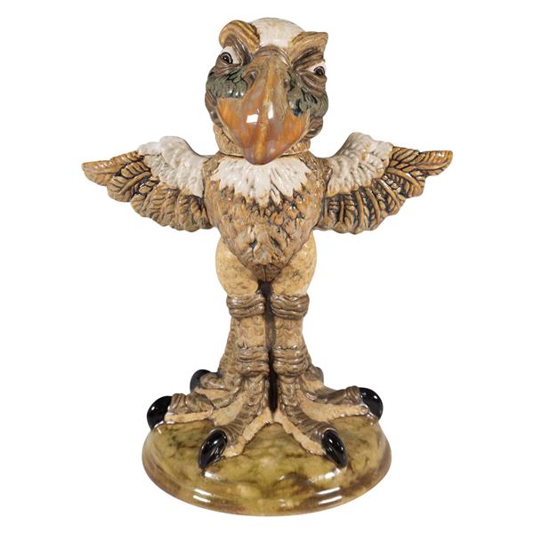 Andrew Hull Pottery Trial Stoneware Sculpture in a unique snowy decoration, Wallace