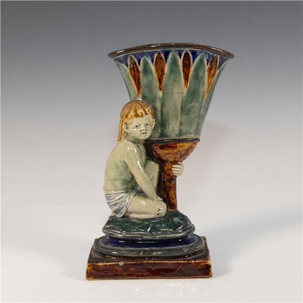 Doulton Lambeth George Tinworth Stoneware Spill Vase