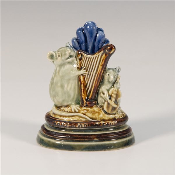 Doulton Lambeth George Tinworth Menu Holder, Harp & Cello