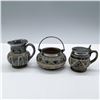 Image 1 : 3pc Doulton Lambeth Stoneware Creamer Sugar & Condiment Set