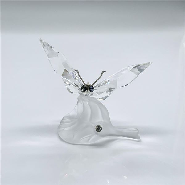 Swarovski Crystal Figurine, Butterfly On Leaf