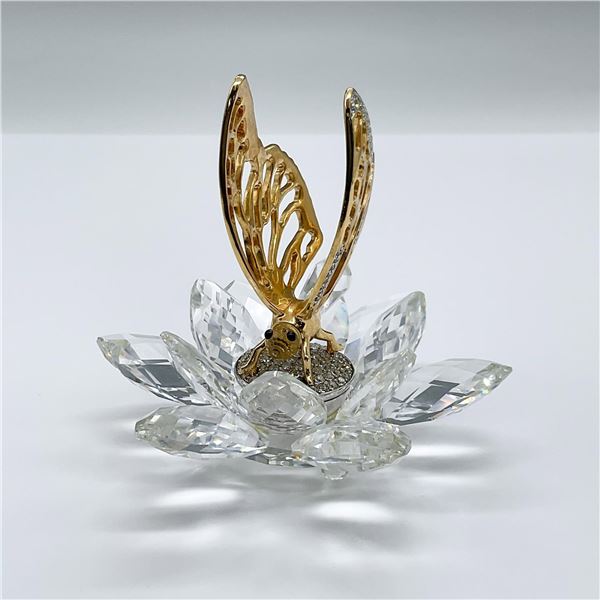 Swarovski Crystal Figurine, Gold Butterfly In Flight