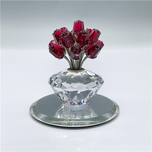 Swarovski Crystal Figurine, SCS Vase of Red Roses