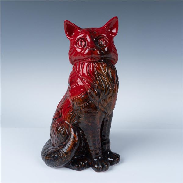 Royal Doulton Flambe Figurine, Large Cat Seated