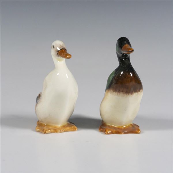2pc Royal Doulton Duck Figurines, Mallard - HN804, Pekin - HN806