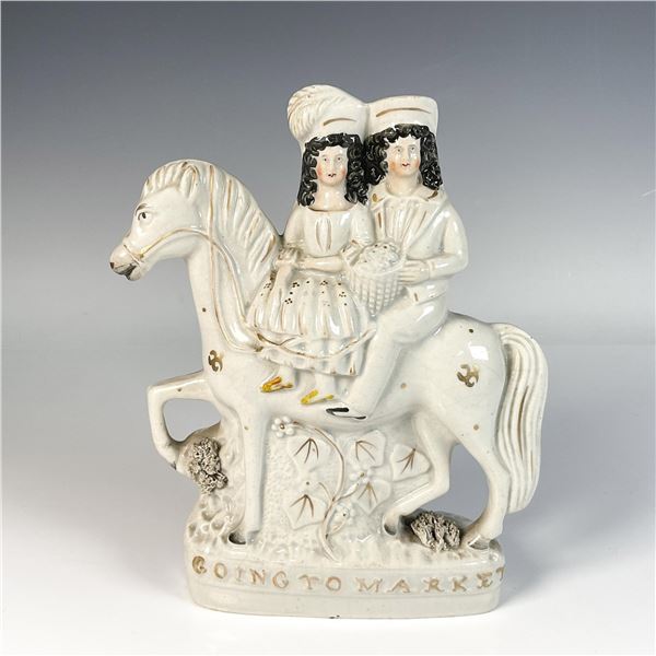 Antique Staffordshire Pottery Figurine, Going to Market