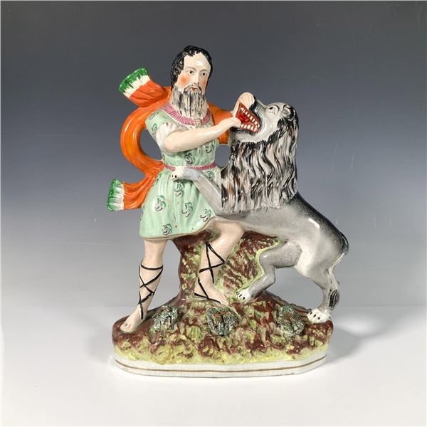 Staffordshire Ceramic Figurine, Samson and the Lion