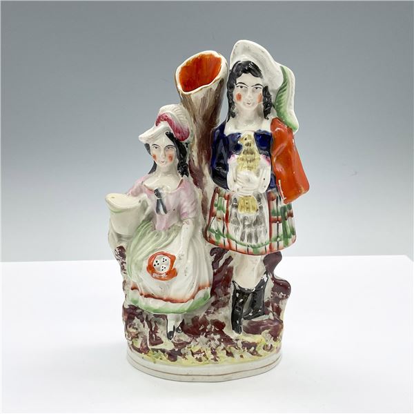 Antique Staffordshire Pottery Spill Vase