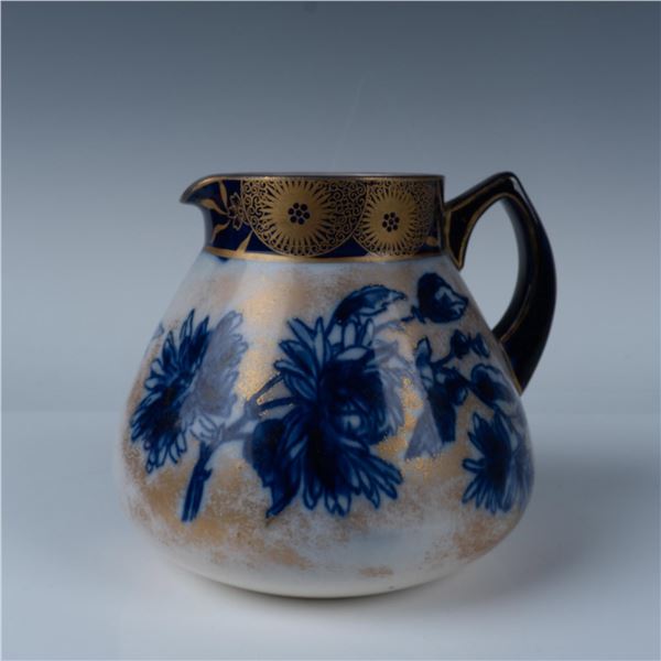 Antique Doulton Burslem Porcelain Pitcher, Blue Iris