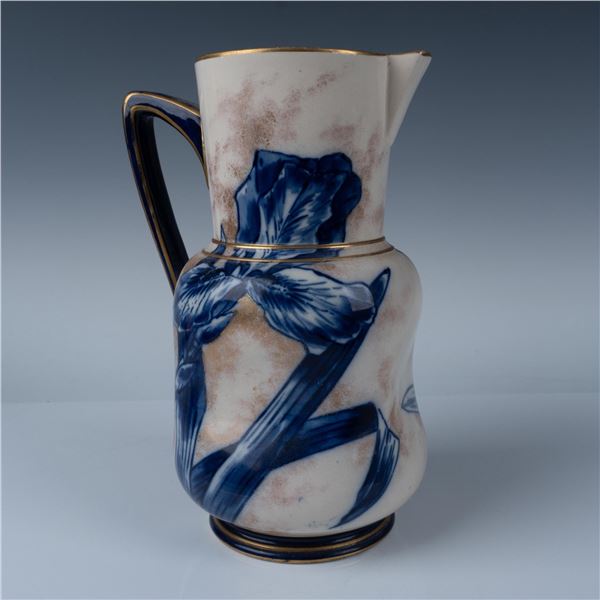 Antique Doulton Porcelain Vase, Blue Iris