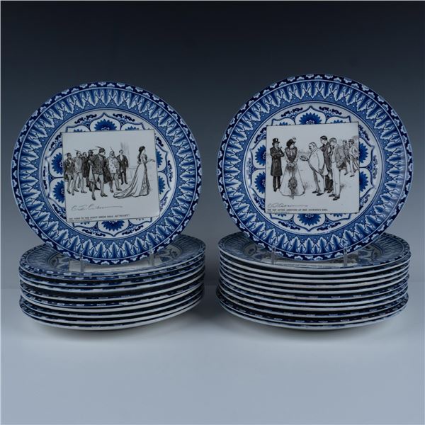 23pc Royal Doulton Porcelain Gibson Girl Plates