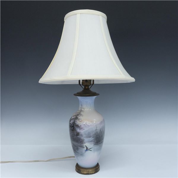 Royal Copenhagen Style Vase, Mounted as Table Lamp