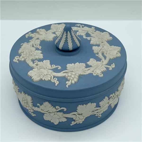 Wedgwood Blue Jasperware Round Lidded Box