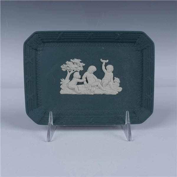 Vintage Wedgwood Spruce Green Jasperware Tray