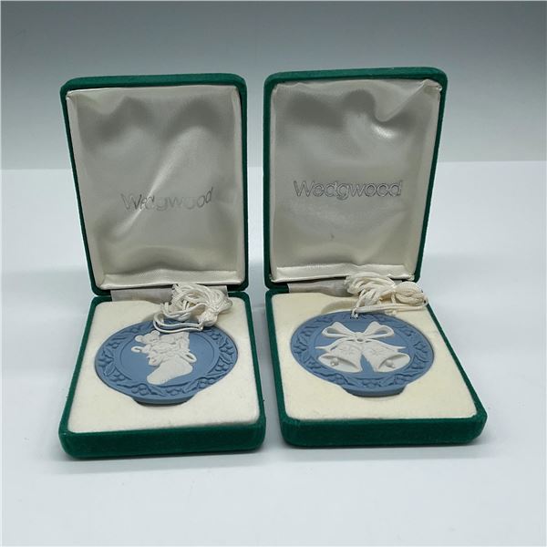 2pc Wedgwood Blue Jasperware Ornaments