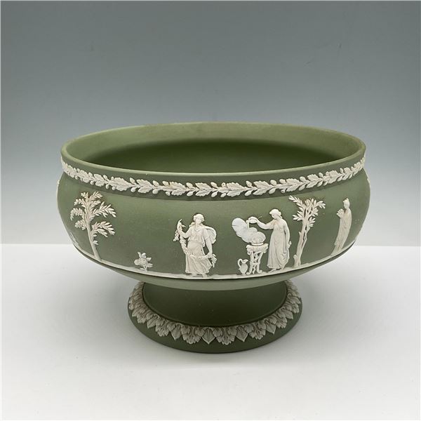 Wedgwood Green Jasperware Footed Bowl