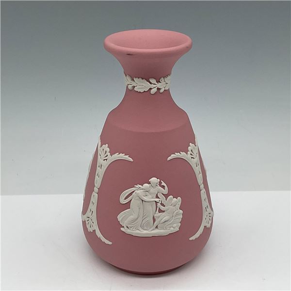 Wedgwood Pink Jasperware Neoclassical Vase