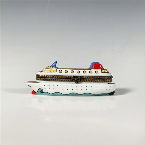 Limoges Porcelain Keepsake Box, Ocean Liner Chanille