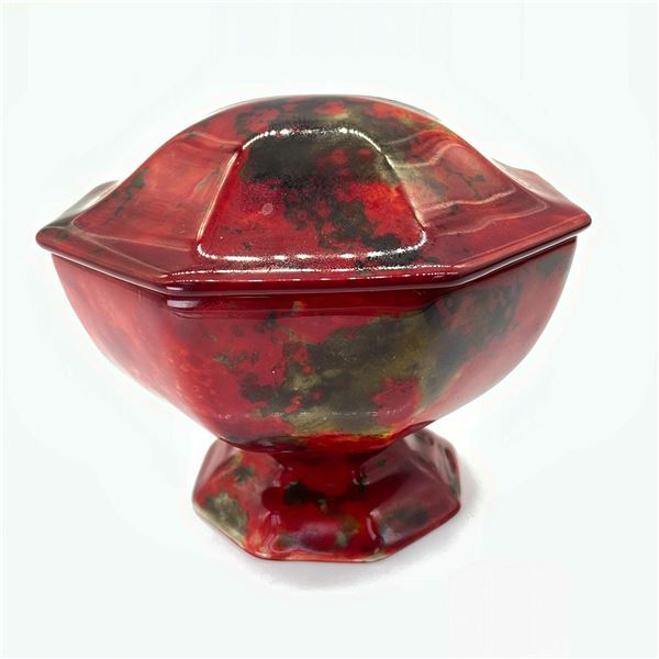 Royal Doulton Flambe Sung Octagonal Footed Lidded Box
