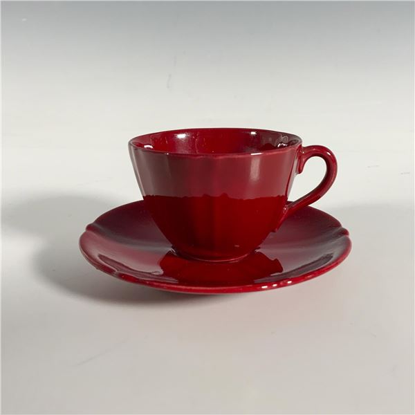 2pc Royal Doulton Flambe Teacup and Saucer Set