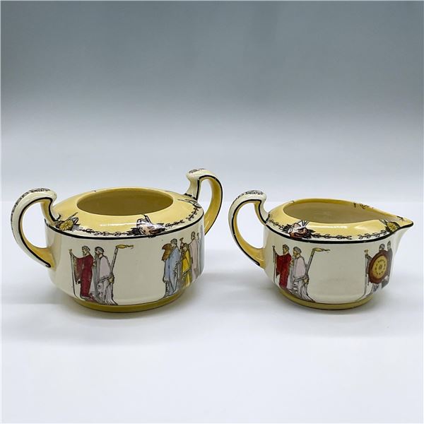 2pc Royal Doulton Creamer and Sugar Bowl, Athens D3302