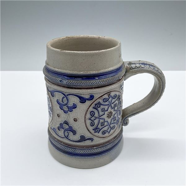 Antique Simon Peter Gerz Pottery Motto Beer Stein