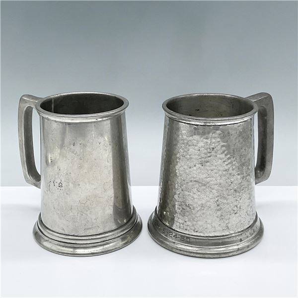 2pc Vintage Metal Pewter Mugs