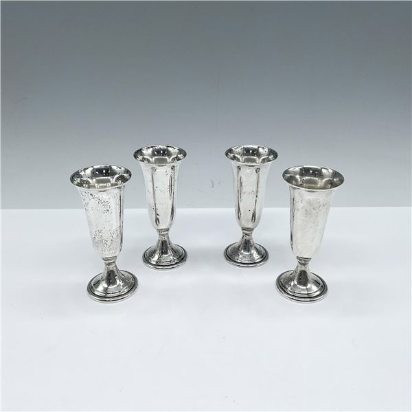 4pc Vintage Sterling Silver Cordials