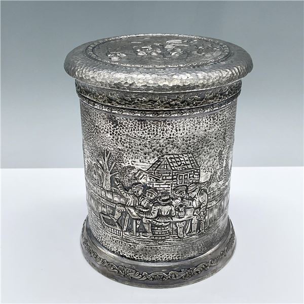 Derby SP Company Silverplate Repousse Lidded Jar