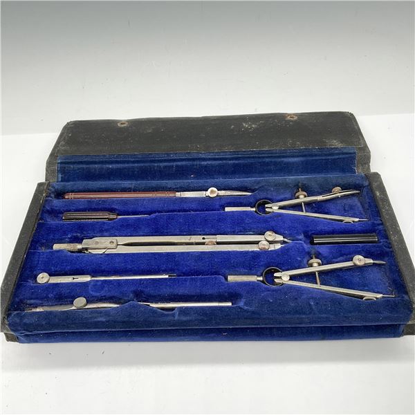 2pc Chavros + Keuffel & Esser Engineers Drafting Kits w/Case