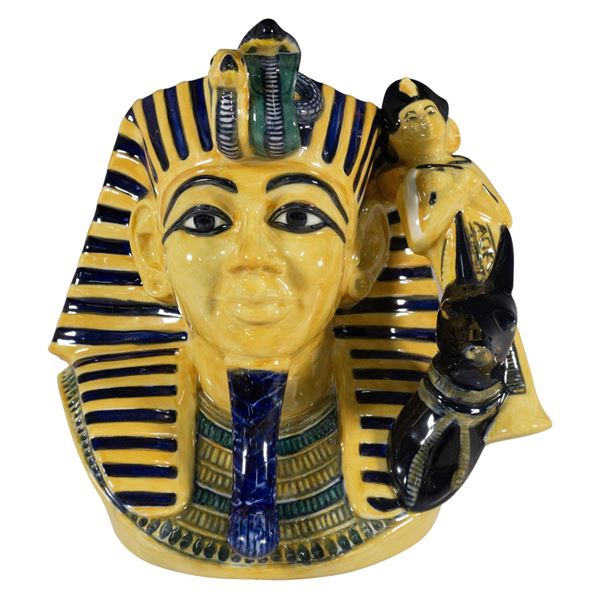 Yellow Flambe The Pharaoh D7028 Factory Proof - Large - Royal Doulton Character Jug