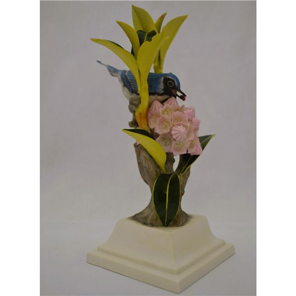 Boehm Porcelain Black Throated Blue Warbler Sculpture, 1958, Rare
