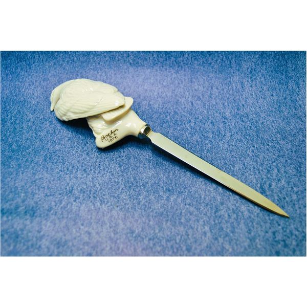 Boehm Porcelain Eagle Head Letter Opener, 1976