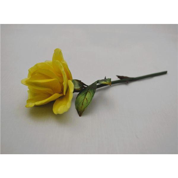 Boehm Porcelain Queen's Masterpiece Yellow Long Stem Rose, 1971