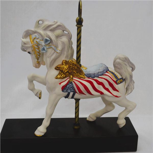 Cybis Porcelain Circus Carousel Horse Ticonderoga, Bi-Centennial Horse, 1976
