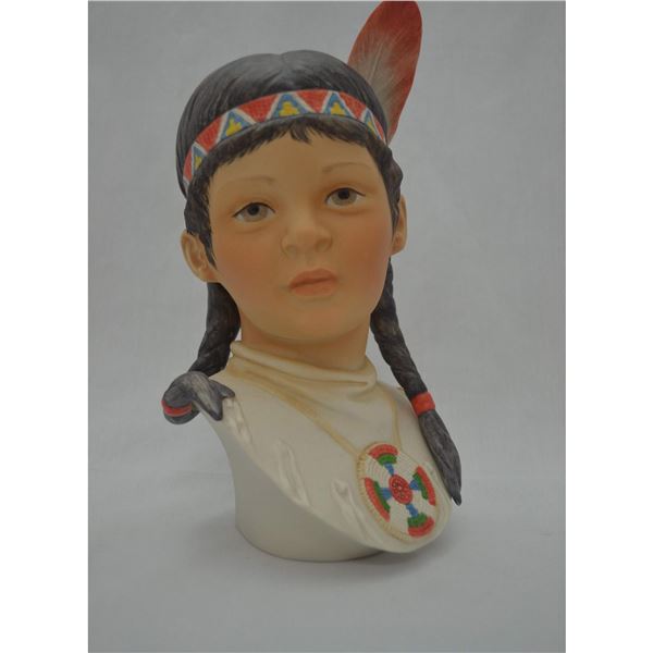 Cybis Porcelain Indian Girl Head Sculpture, 1975
