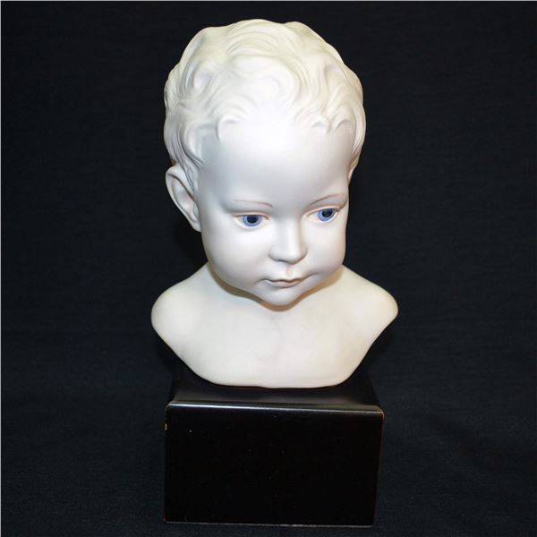Cybis Porcelain Baby Head Bust Sculpture, 1968