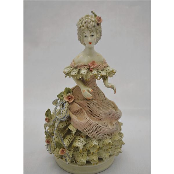 Cordey Porcelain Lady in Lace, Full Body Sculpture, 1940